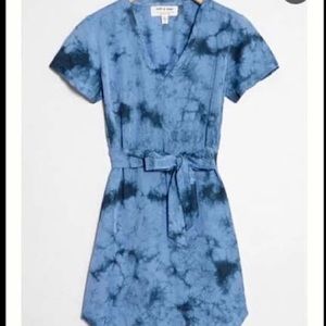 Anthropologie Blue Tie-Dye Mini Dress